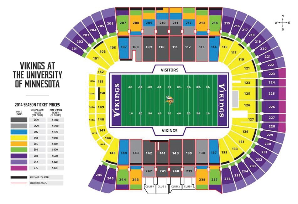 TCF Bank Stadium Seating Chart